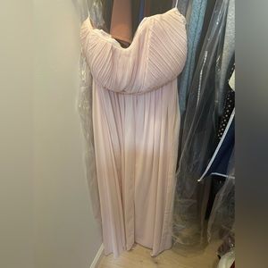 Baby pink chiffon maxi dresss
